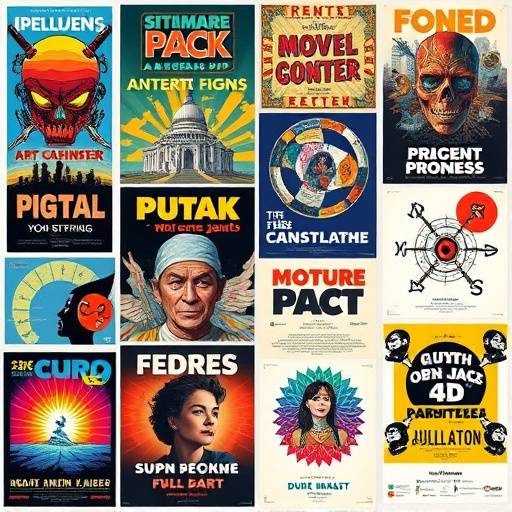 Carteles de diversas exposiciones de arte