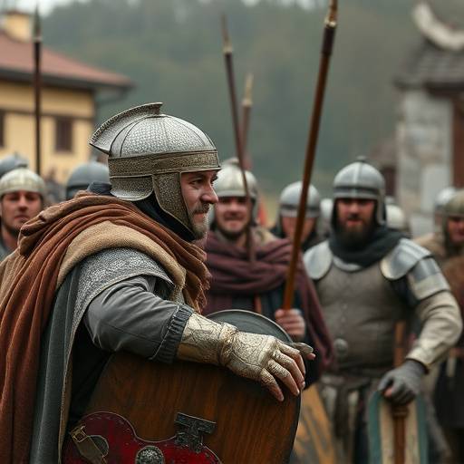 Escena de una recreaci&radic;&ge;n hist&radic;&ge;rica medieval