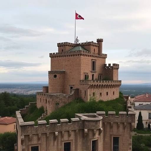 Un castillo humano (castell) en Vilafranca del Pened&radic;&reg;s